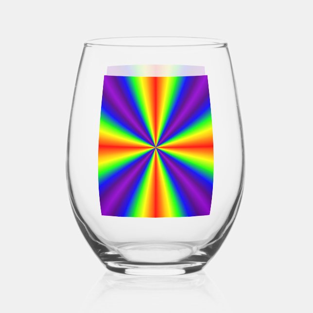 Rainbow Cross Stemless Wine Glass (Front)