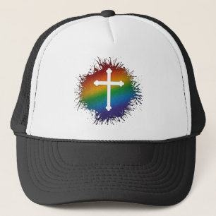 Rainbow Cross Trucker Hat