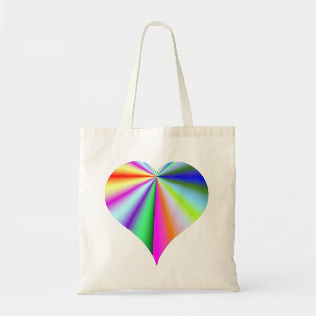 Rainbow Crush Heart Tote Bag (Front)