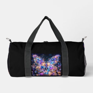 Rainbow Crystal Butterfly Colourful Sparkle Duffle Bag