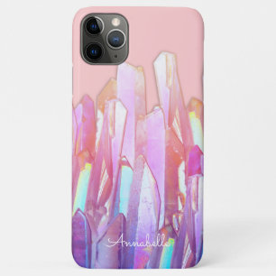 Rainbow Crystals on Pink Case-Mate iPhone Case