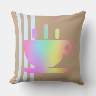 Rainbow Cup Of Java Tan Kitchen Cushion