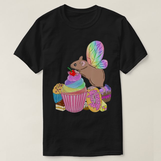 Rainbow Cupcake Fairy Mouse  T-Shirt (Design Front)