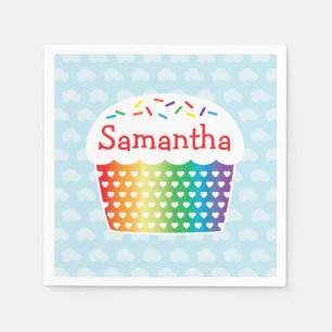 Rainbow Cupcake Napkins