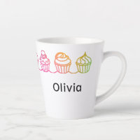 Rainbow Cupcakes Personalised Latte Mug