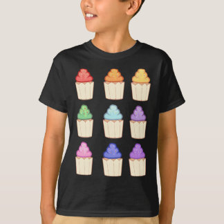 Rainbow Cupcakes Sticker T-Shirt