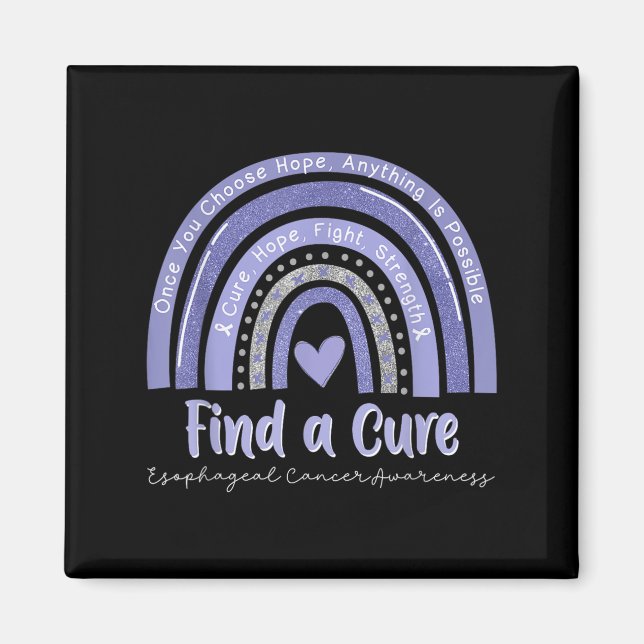 Rainbow Cure Hope Fight Strength Oesophageal Cance Magnet (Front)