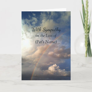 Rainbow Custom Pet Loss Sympathy Card