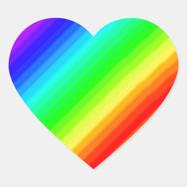 Rainbow Customisable Heart Sticker (Front)