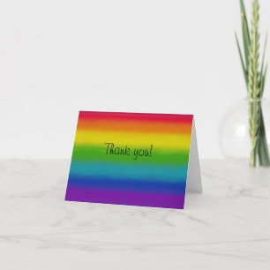 Rainbow Customizable Thank You Folded Note Card