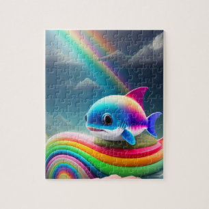 Rainbow Cute Baby Shark Jigsaw Puzzle