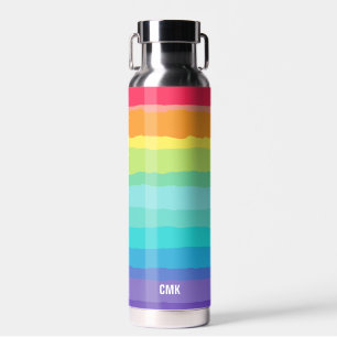 Rainbow Cute Colorful Gay Pride Personalized LGBTQ Water Bottle