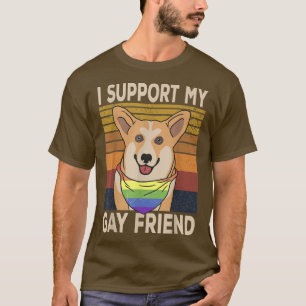 Rainbow Cute Gay Corgi Dog LGBT LGBTQ Pride Month  T-Shirt