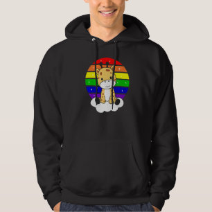 Rainbow Cute Giraffe For Kids Giraffes Hoodie