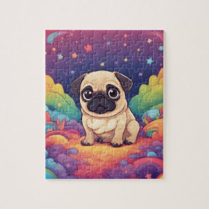 Rainbow Cute Pug Jigsaw Puzzle