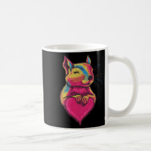 Rainbow Cute Squirrel Hugging Valentine Heart Love Coffee Mug