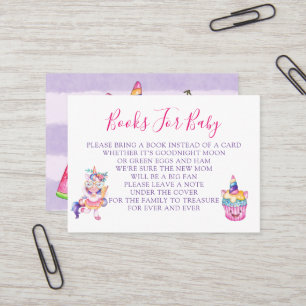 Rainbow Cute Unicorn Girl Books For Baby Business Card