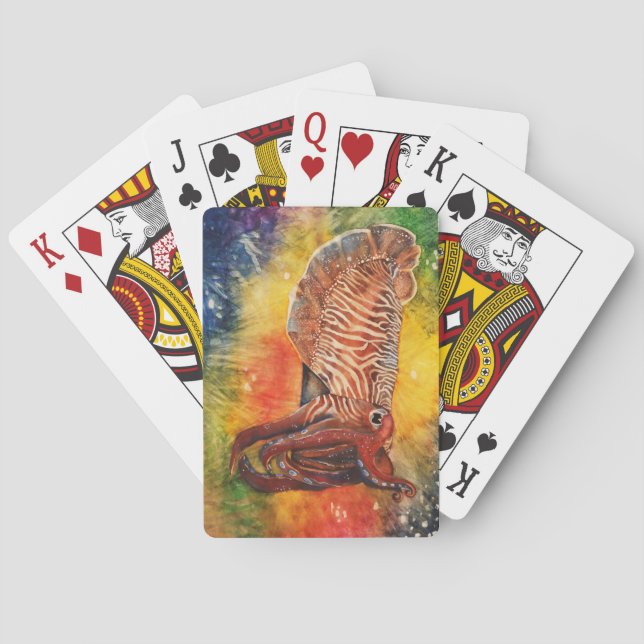 Rainbow Cuttlefish Playing Cards (Back)
