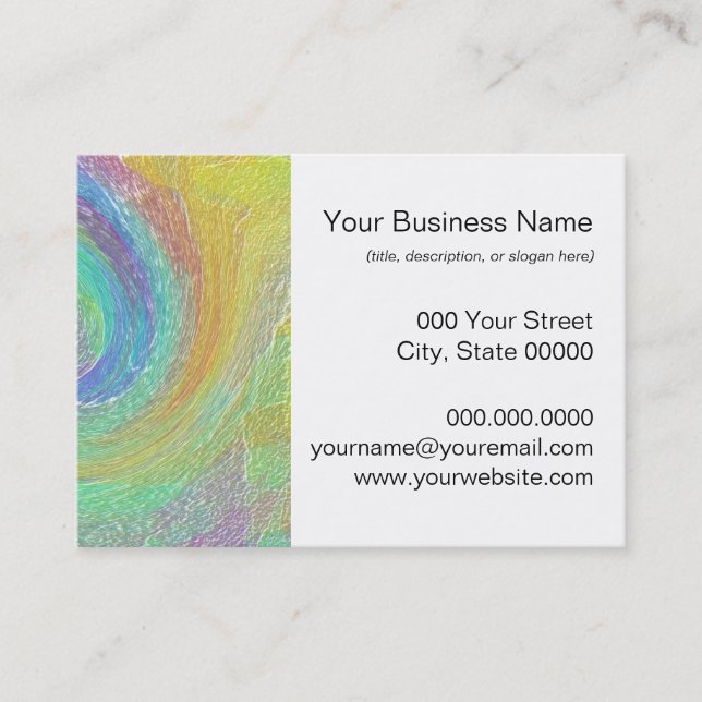 Rainbow Cyclone Abstract Art Business Card (Front)