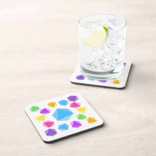 Rainbow D8 Dice Drink Coasters