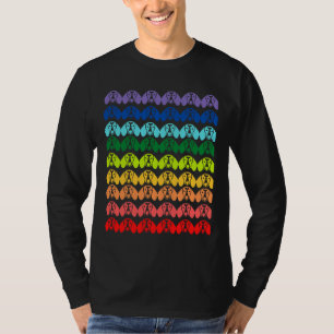 Rainbow Dachshund Pattern T-Shirt