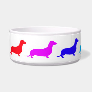 Rainbow Dachshund Pet Bowl