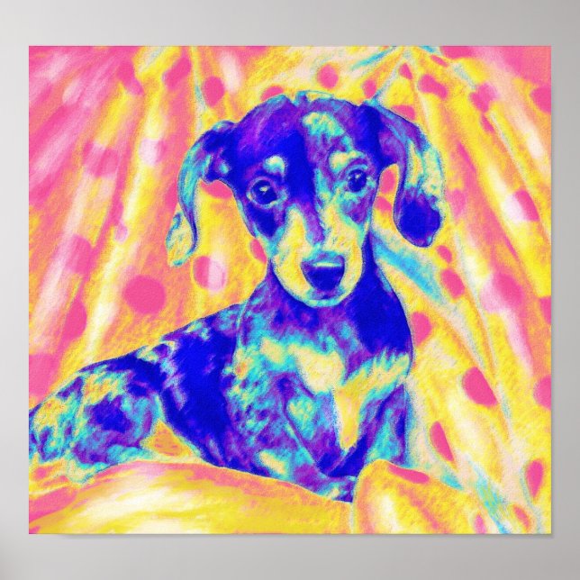 rainbow dachshund poster (Front)