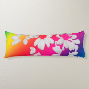 Rainbow daisies body cushion