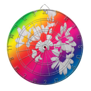 Rainbow daisies dartboard