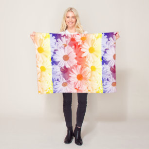 Rainbow Daisies Fleece Blanket