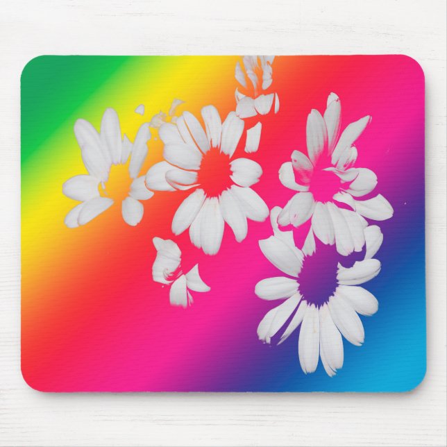 Rainbow daisies mouse pad (Front)