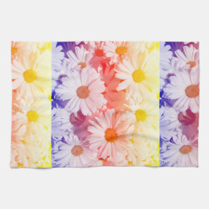 Rainbow Daisies Tea Towel