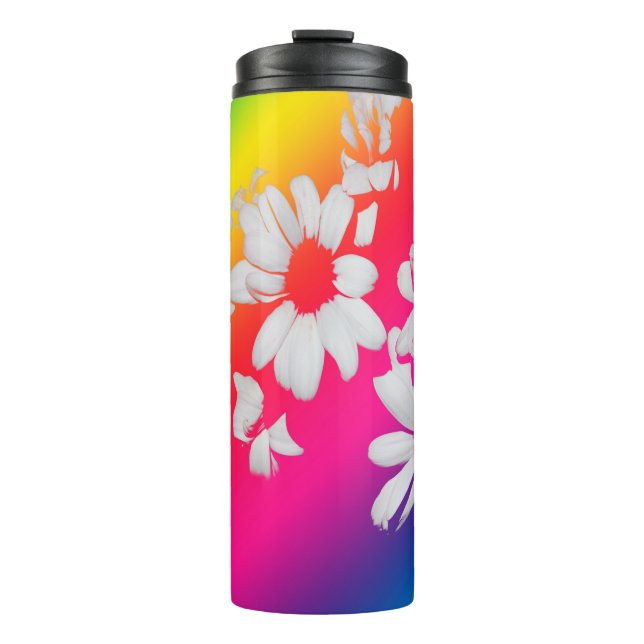 Rainbow daisies thermal tumbler (Front)