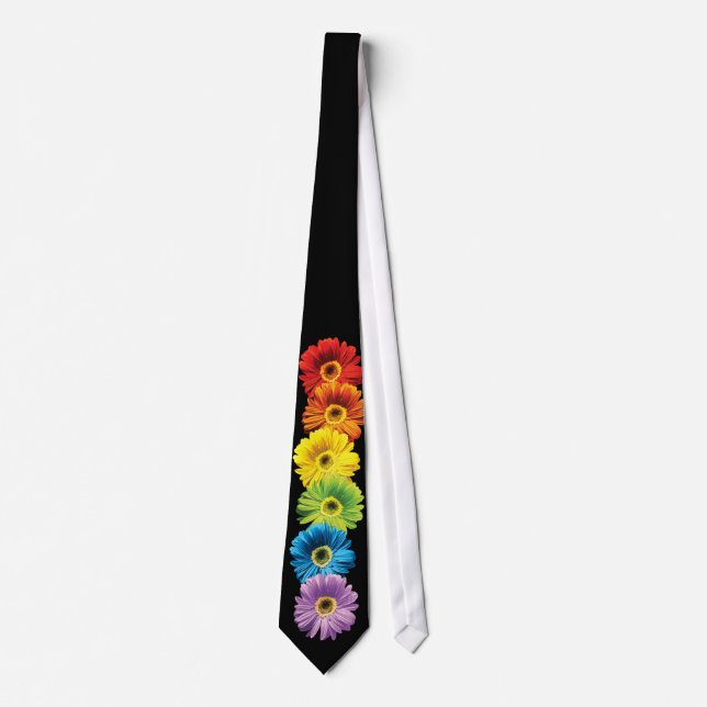 Rainbow Daisies Tie (Front)