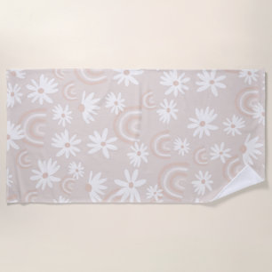 Rainbow Daisy Dream #3 #dreamy #wall #art Beach Towel