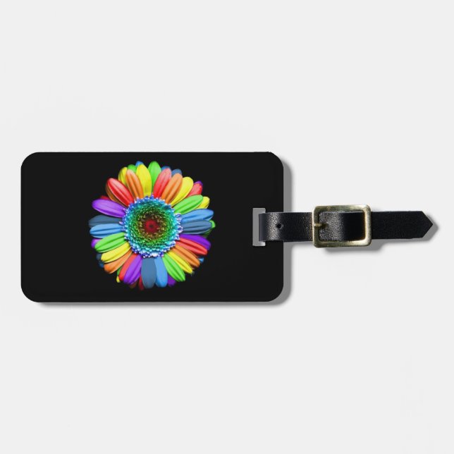 Rainbow Daisy Luggage Tag (Front Horizontal)