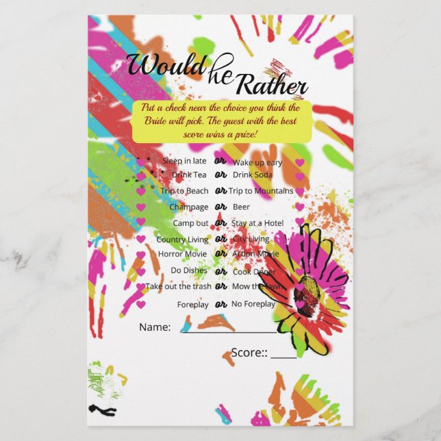 Rainbow Daisy Strip Design (Front)