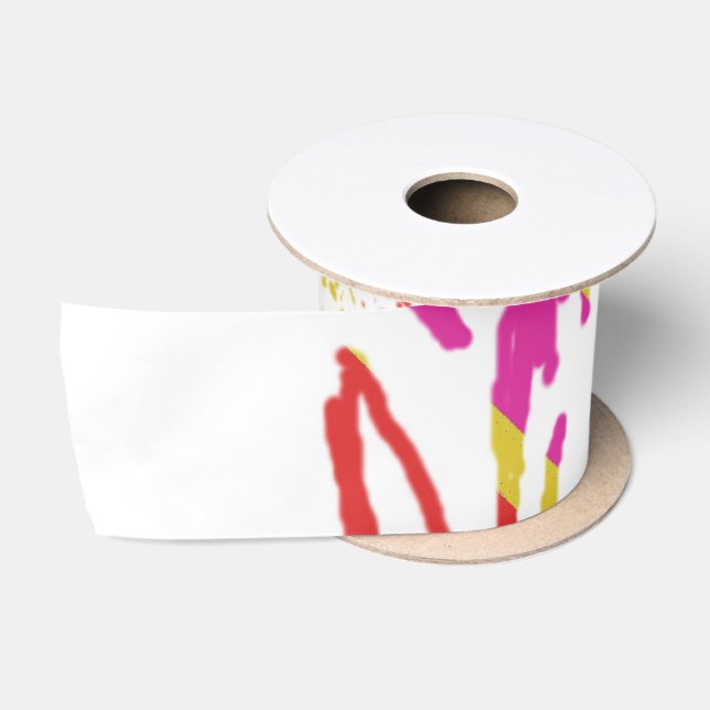 Rainbow Daisy Strip Design Satin Ribbon (Spool)