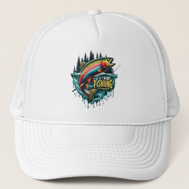 Rainbow Dance A Vibrant Fish Leaps From the Water Trucker Hat (Front)