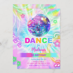 Rainbow Dance Birthday Invitation
