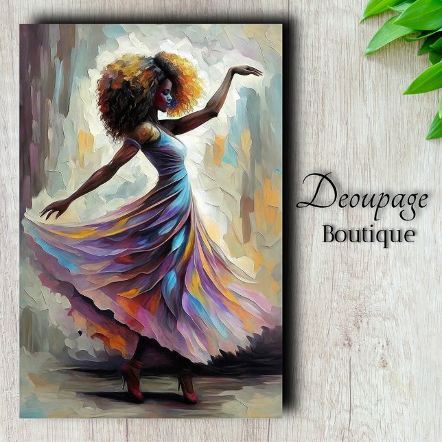 Rainbow Dance Joyful Spirit in Motion Decoupage Tissue Paper (Rainbow Dance - Joyful Spirit in Motion Decoupage Tissue Paper)