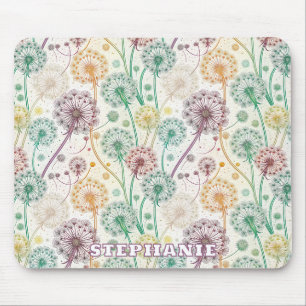 Rainbow Dandelion Breeze – Whimsical Floral Mouse Pad