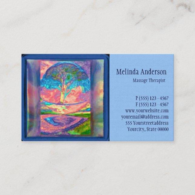 Rainbow Day Tree of Life Business Card (Front)