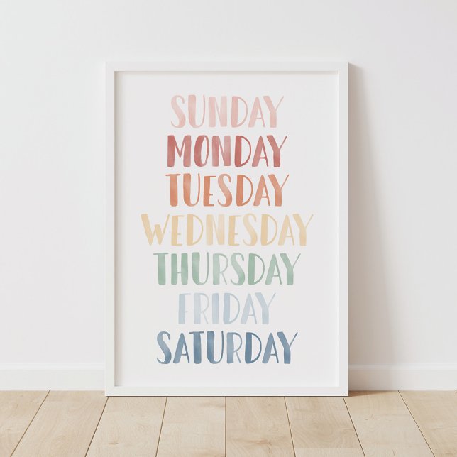 Rainbow Days of the Week Classroom Poster (Creator Uploaded)