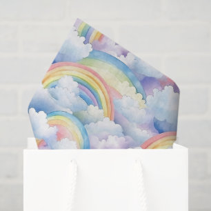 Rainbow Decoupage Tissue Paper, Watercolor Paper