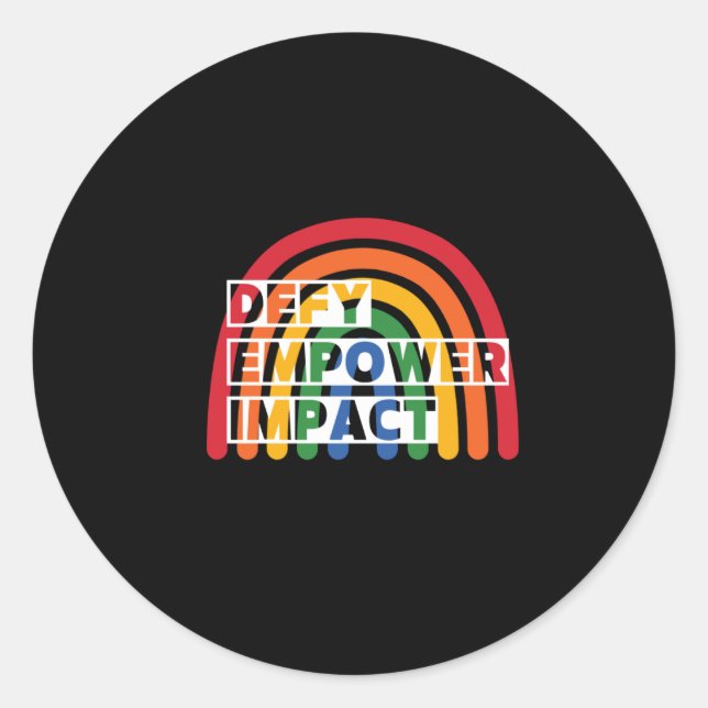 Rainbow Defy Empower Impact Sticker  (Front)
