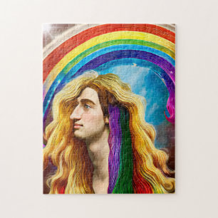 Rainbow Deity Man Of All love Fantasy Art Jigsaw Puzzle