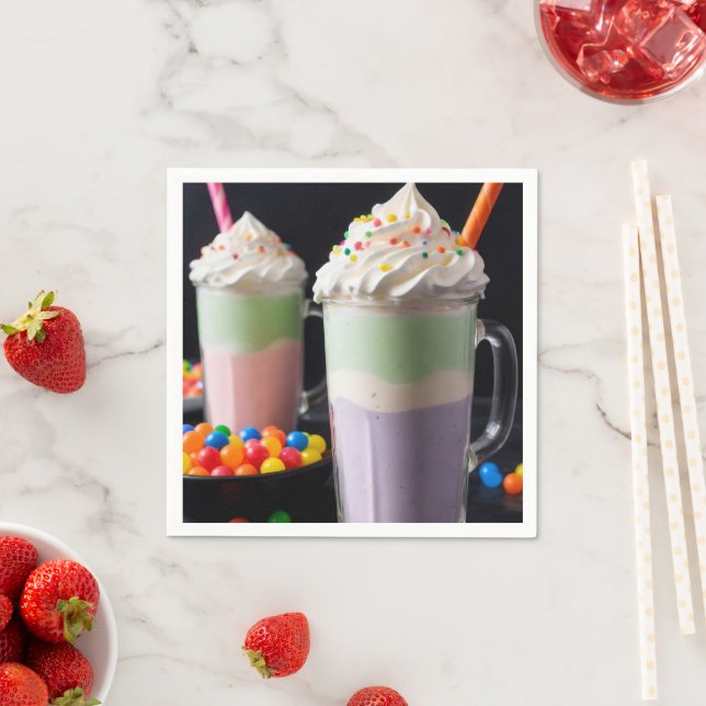 Rainbow Delight Milkshakes Napkin (Insitu)