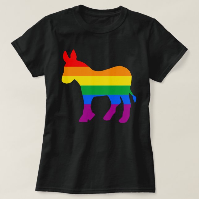 Rainbow Democrat T-Shirt (Design Front)