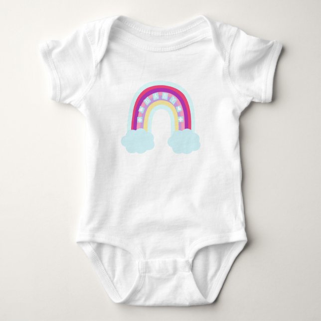 Rainbow design baby girl bodysuit  (Front)